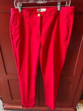 Michael Kors Red Straight-Leg Pants - Size 8